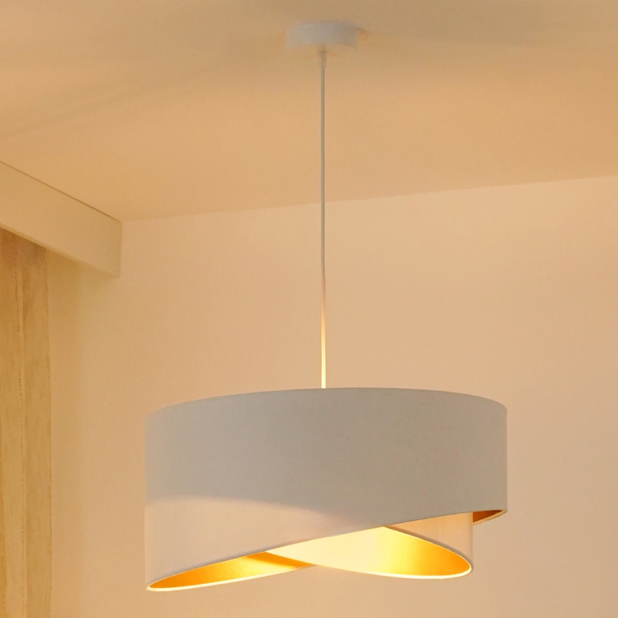 Brilagi - LED Lustra ar auklu LYRA 1xE27/15W/230V balta/zelta