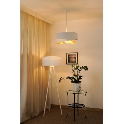 Brilagi - LED Lustra ar auklu LYRA 1xE27/15W/230V balta/zelta