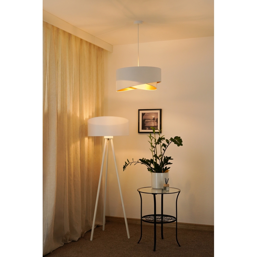Brilagi - LED Lustra ar auklu LYRA 1xE27/15W/230V balta/zelta