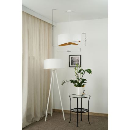 Brilagi - LED Lustra ar auklu LYRA 1xE27/15W/230V balta/zelta