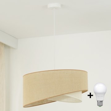 Brilagi - LED Lustra ar auklu LYRA 1xE27/15W/230V bēša/krēmkrāsa