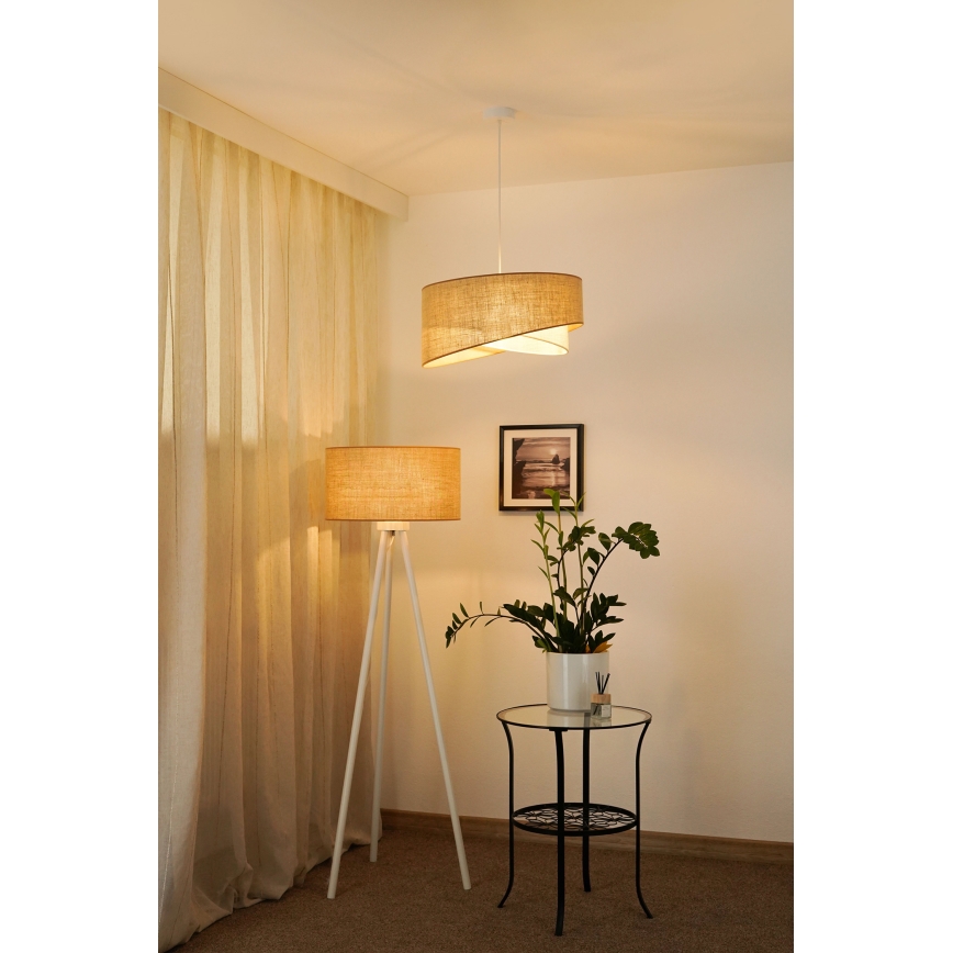 Brilagi - LED Lustra ar auklu LYRA 1xE27/15W/230V bēša/krēmkrāsa