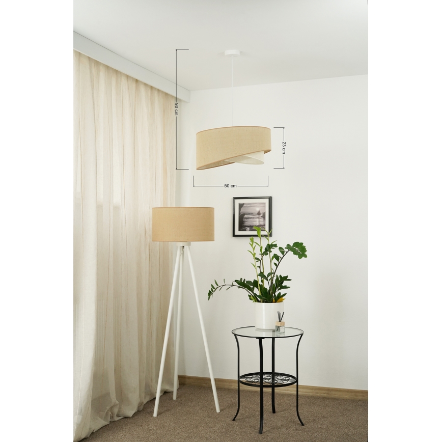 Brilagi - LED Lustra ar auklu LYRA 1xE27/15W/230V bēša/krēmkrāsa