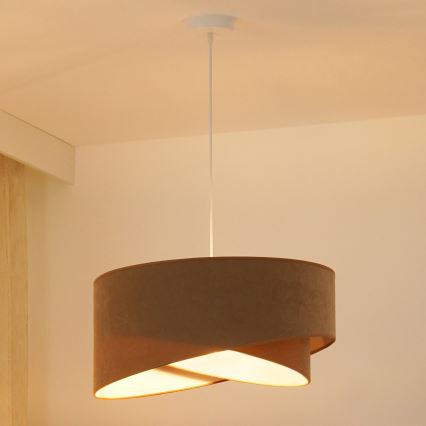 Brilagi - LED Lustra ar auklu LYRA 1xE27/15W/230V brūna/balta