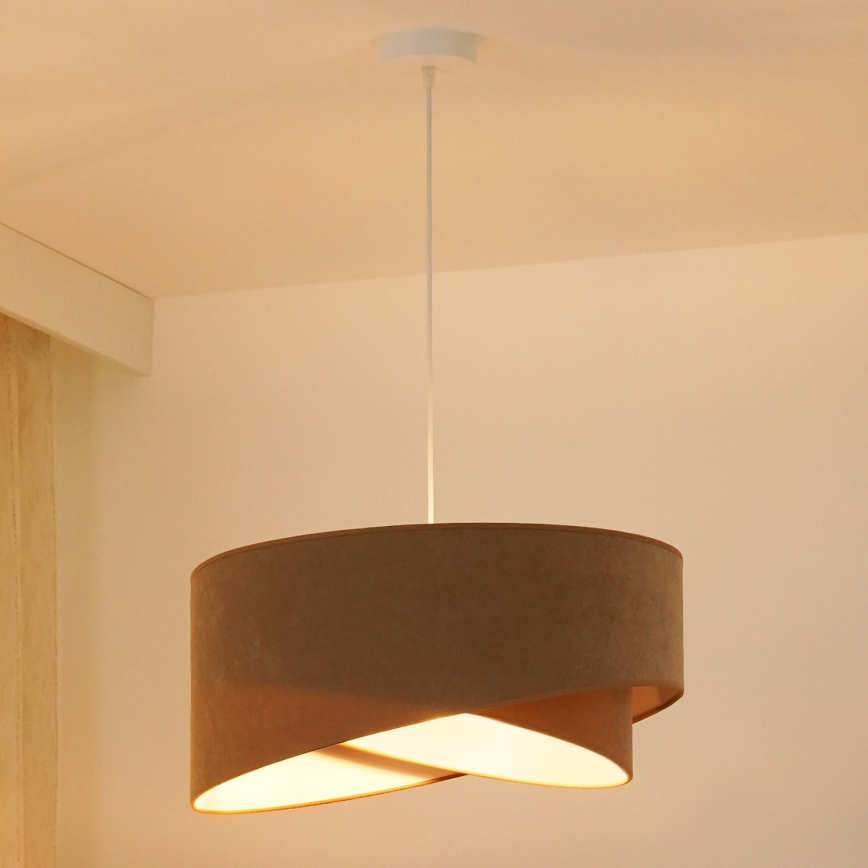 Brilagi - LED Lustra ar auklu LYRA 1xE27/15W/230V brūna/balta