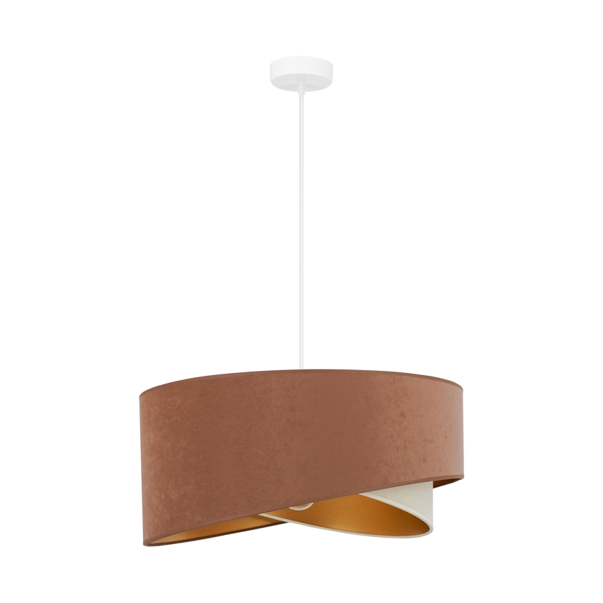 Brilagi - LED Lustra ar auklu LYRA 1xE27/15W/230V brūna/krēmkrāsa/zelta