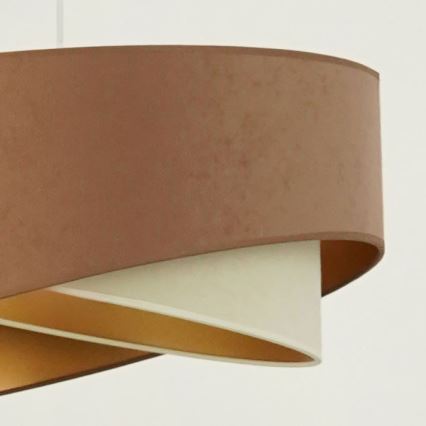 Brilagi - LED Lustra ar auklu LYRA 1xE27/15W/230V brūna/krēmkrāsa/zelta