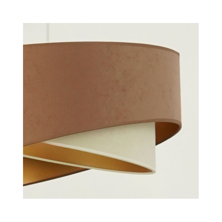 Brilagi - LED Lustra ar auklu LYRA 1xE27/15W/230V brūna/krēmkrāsa/zelta