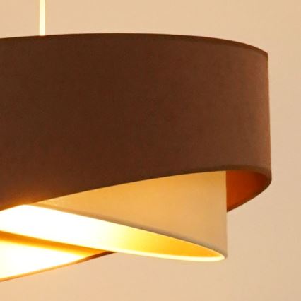 Brilagi - LED Lustra ar auklu LYRA 1xE27/15W/230V brūna/krēmkrāsa/zelta