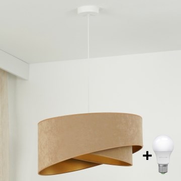 Brilagi - LED Lustra ar auklu LYRA 1xE27/15W/230V brūna/zelta