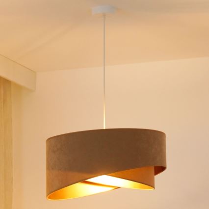 Brilagi - LED Lustra ar auklu LYRA 1xE27/15W/230V brūna/zelta