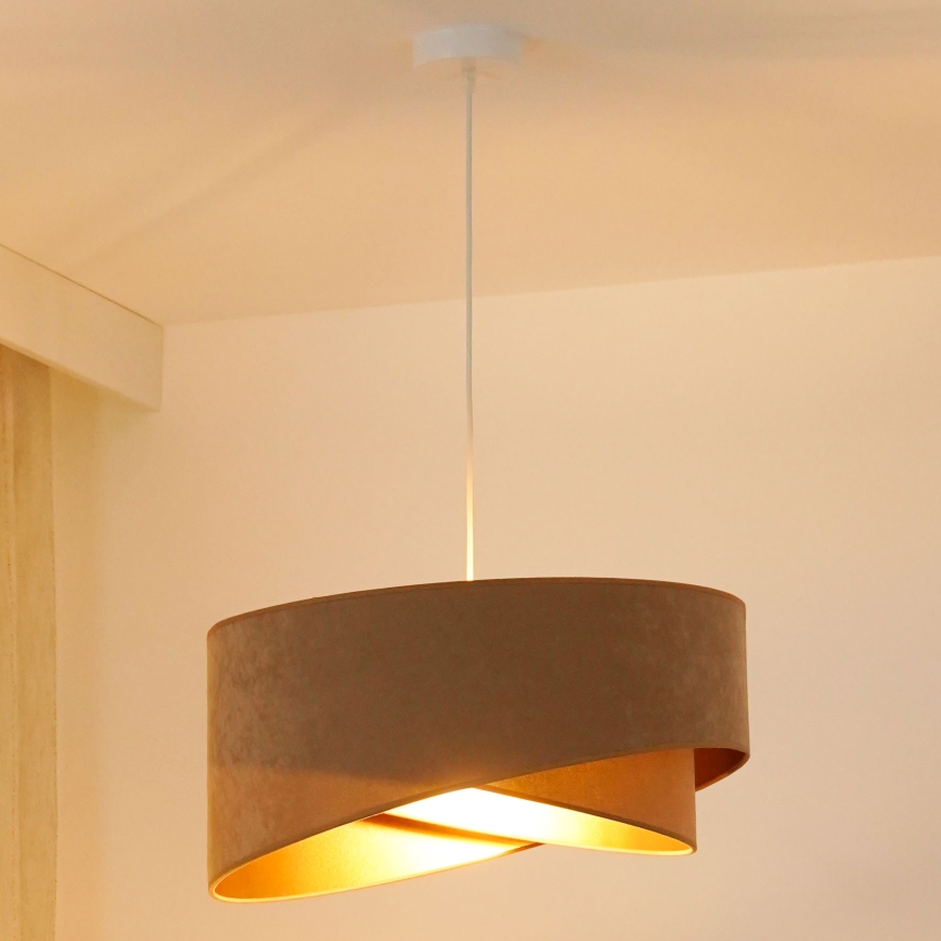 Brilagi - LED Lustra ar auklu LYRA 1xE27/15W/230V brūna/zelta