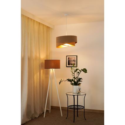 Brilagi - LED Lustra ar auklu LYRA 1xE27/15W/230V brūna/zelta