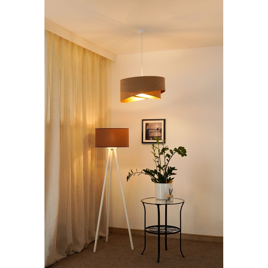 Brilagi - LED Lustra ar auklu LYRA 1xE27/15W/230V brūna/zelta