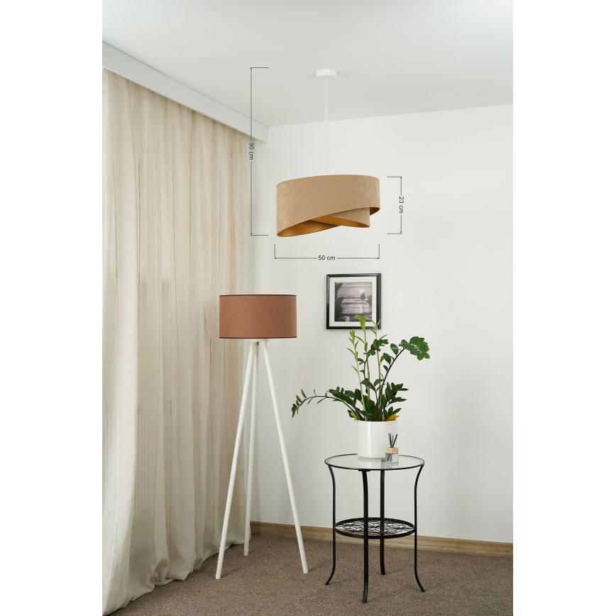 Brilagi - LED Lustra ar auklu LYRA 1xE27/15W/230V brūna/zelta