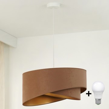 Brilagi - LED Lustra ar auklu LYRA 1xE27/15W/230V brūna/zelta