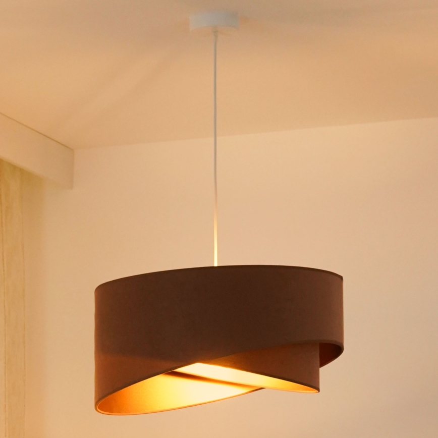 Brilagi - LED Lustra ar auklu LYRA 1xE27/15W/230V brūna/zelta