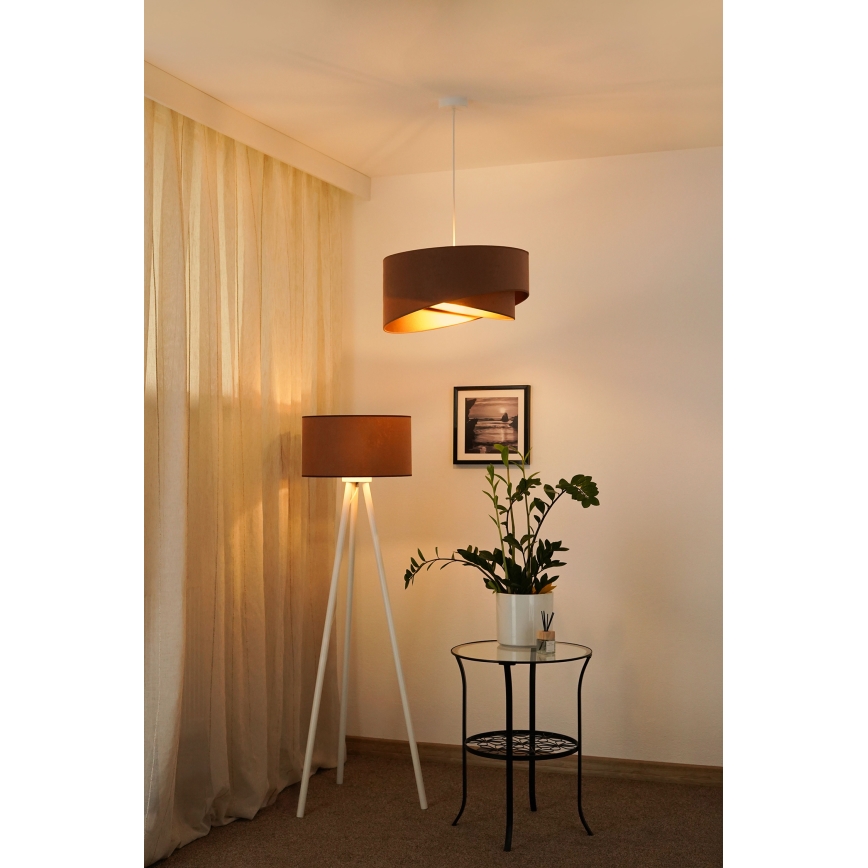 Brilagi - LED Lustra ar auklu LYRA 1xE27/15W/230V brūna/zelta