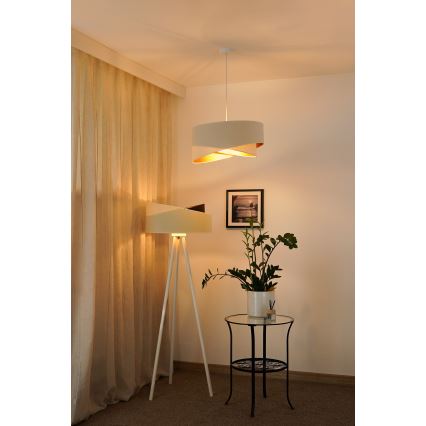 Brilagi - LED Lustra ar auklu LYRA 1xE27/15W/230V krēmkrāsa/balta