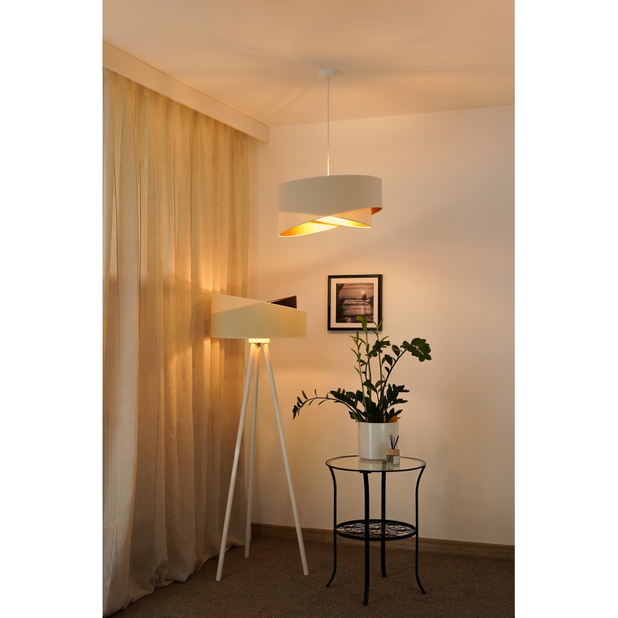 Brilagi - LED Lustra ar auklu LYRA 1xE27/15W/230V krēmkrāsa/balta
