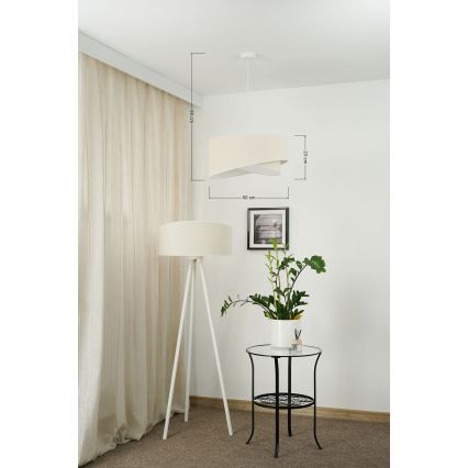 Brilagi - LED Lustra ar auklu LYRA 1xE27/15W/230V krēmkrāsa/balta