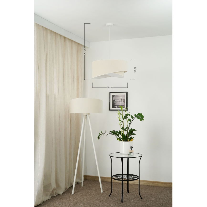 Brilagi - LED Lustra ar auklu LYRA 1xE27/15W/230V krēmkrāsa/balta