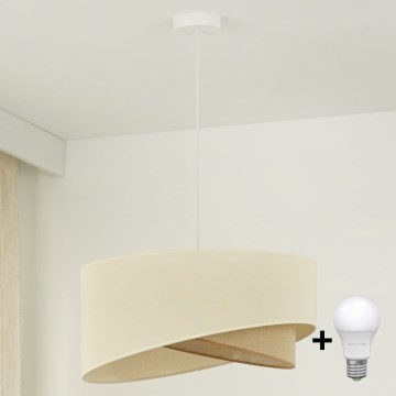 Brilagi - LED Lustra ar auklu LYRA 1xE27/15W/230V krēmkrāsa/bēša