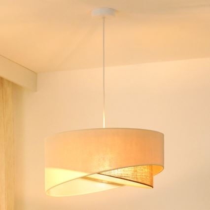 Brilagi - LED Lustra ar auklu LYRA 1xE27/15W/230V krēmkrāsa/bēša