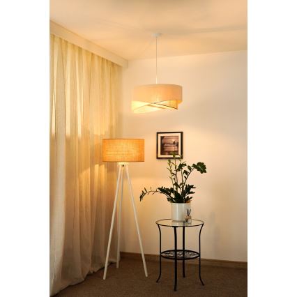 Brilagi - LED Lustra ar auklu LYRA 1xE27/15W/230V krēmkrāsa/bēša