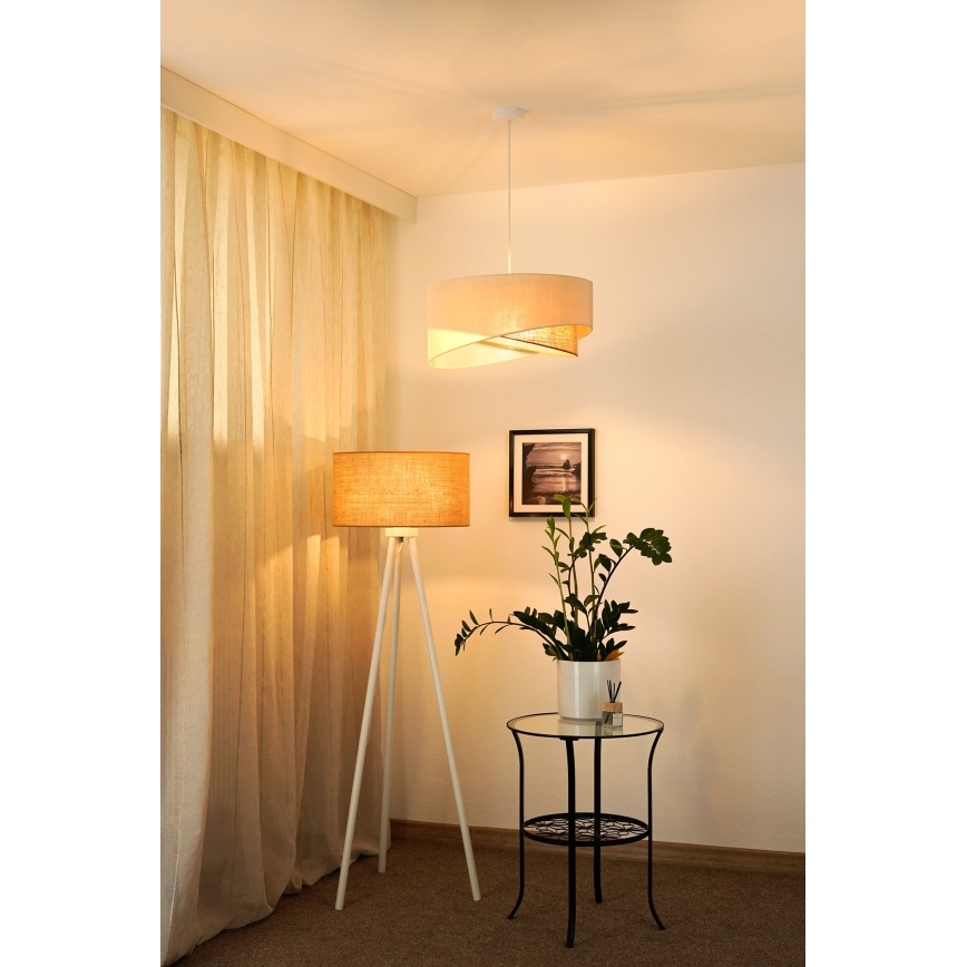 Brilagi - LED Lustra ar auklu LYRA 1xE27/15W/230V krēmkrāsa/bēša