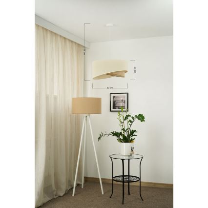 Brilagi - LED Lustra ar auklu LYRA 1xE27/15W/230V krēmkrāsa/bēša