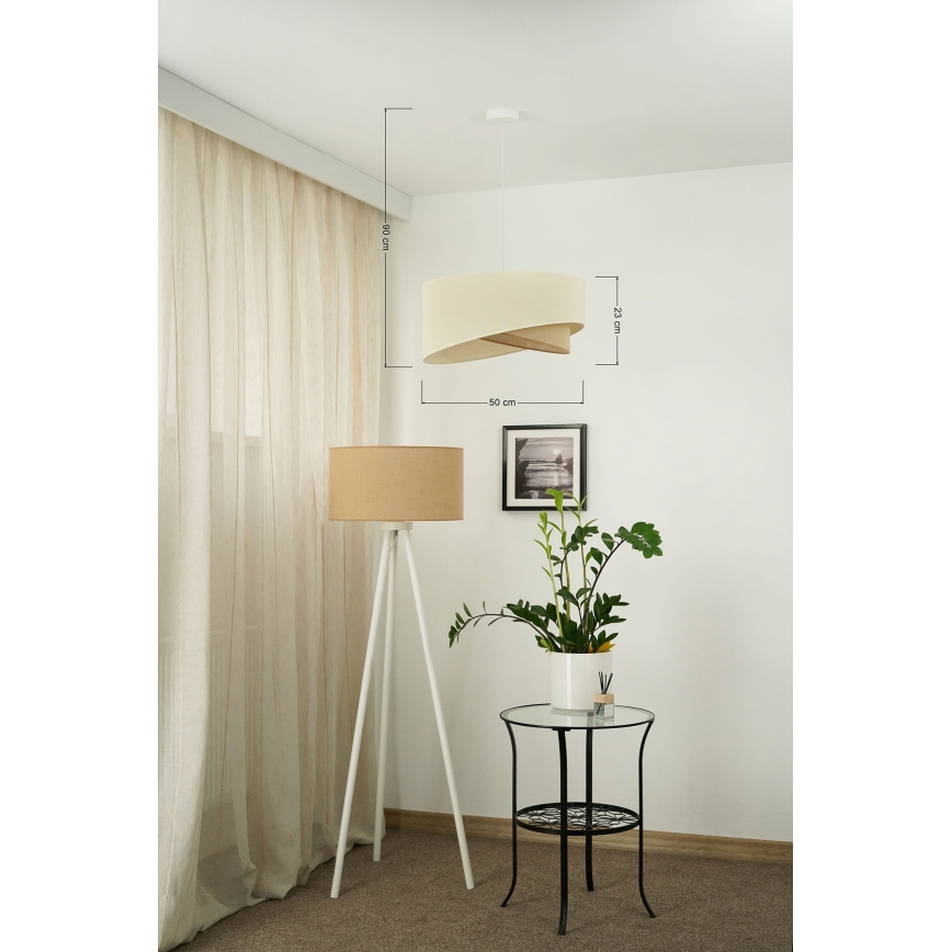 Brilagi - LED Lustra ar auklu LYRA 1xE27/15W/230V krēmkrāsa/bēša