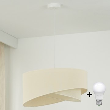 Brilagi - LED Lustra ar auklu LYRA 1xE27/15W/230V krēmkrāsa