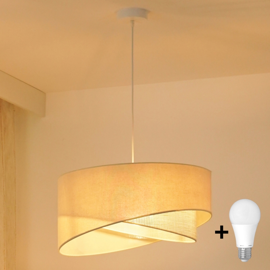 Brilagi - LED Lustra ar auklu LYRA 1xE27/15W/230V krēmkrāsa