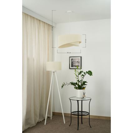 Brilagi - LED Lustra ar auklu LYRA 1xE27/15W/230V krēmkrāsa