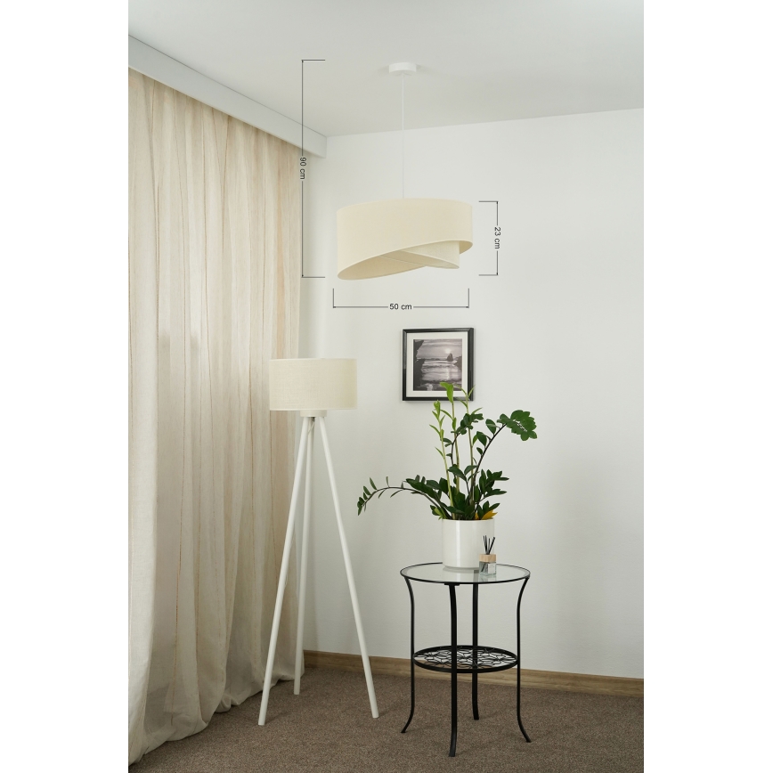 Brilagi - LED Lustra ar auklu LYRA 1xE27/15W/230V krēmkrāsa