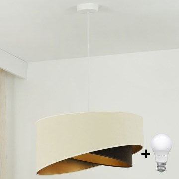 Brilagi - LED Lustra ar auklu LYRA 1xE27/15W/230V krēmkrāsa/melna/zelta