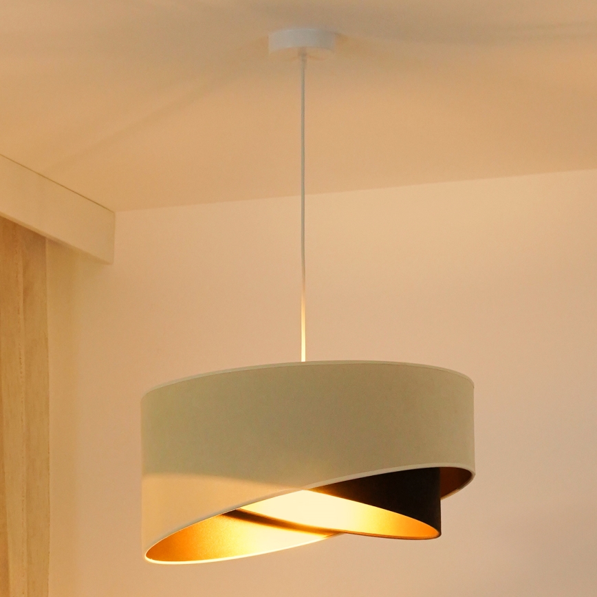 Brilagi - LED Lustra ar auklu LYRA 1xE27/15W/230V krēmkrāsa/melna/zelta