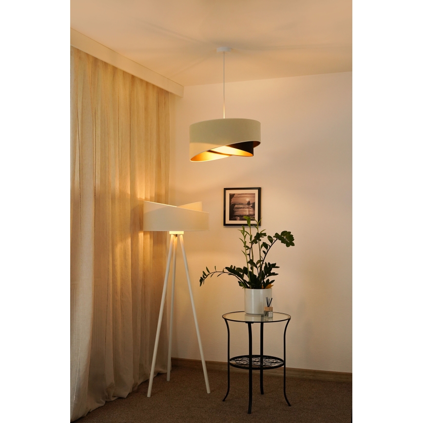 Brilagi - LED Lustra ar auklu LYRA 1xE27/15W/230V krēmkrāsa/melna/zelta