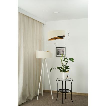 Brilagi - LED Lustra ar auklu LYRA 1xE27/15W/230V krēmkrāsa/melna/zelta