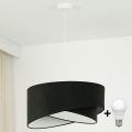 Brilagi - LED Lustra ar auklu LYRA 1xE27/15W/230V melna/balta