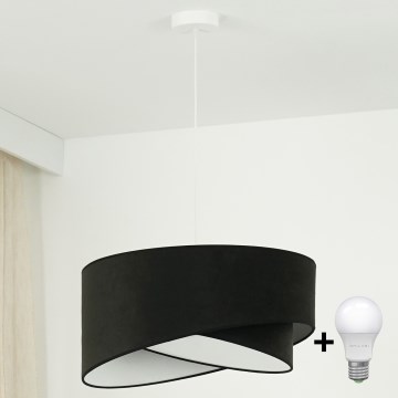 Brilagi - LED Lustra ar auklu LYRA 1xE27/15W/230V melna/balta