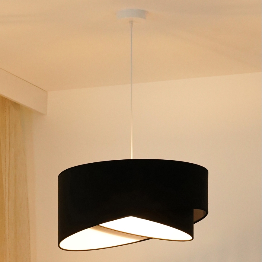 Brilagi - LED Lustra ar auklu LYRA 1xE27/15W/230V melna/balta
