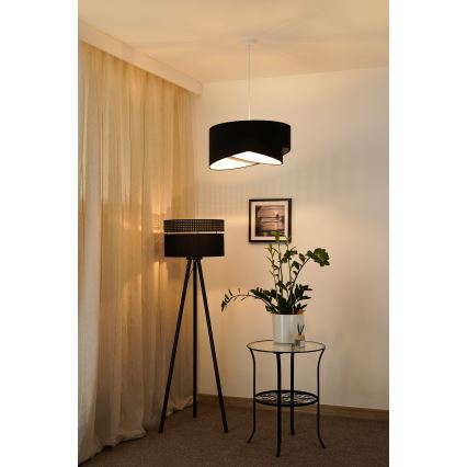 Brilagi - LED Lustra ar auklu LYRA 1xE27/15W/230V melna/balta
