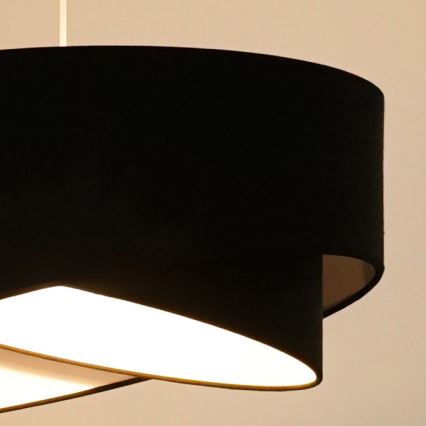 Brilagi - LED Lustra ar auklu LYRA 1xE27/15W/230V melna/balta