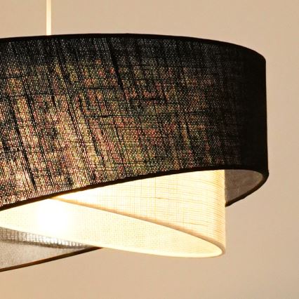 Brilagi - LED Lustra ar auklu LYRA 1xE27/15W/230V melna/krēmkrāsa