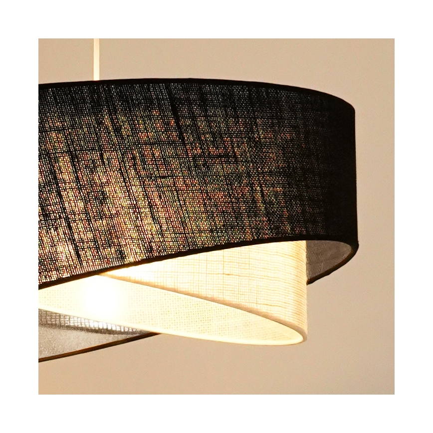 Brilagi - LED Lustra ar auklu LYRA 1xE27/15W/230V melna/krēmkrāsa