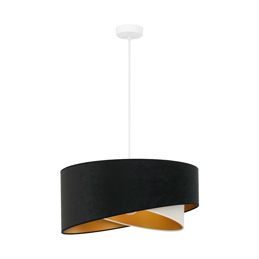 Brilagi - LED Lustra ar auklu LYRA 1xE27/15W/230V melna/krēmkrāsa/zelta