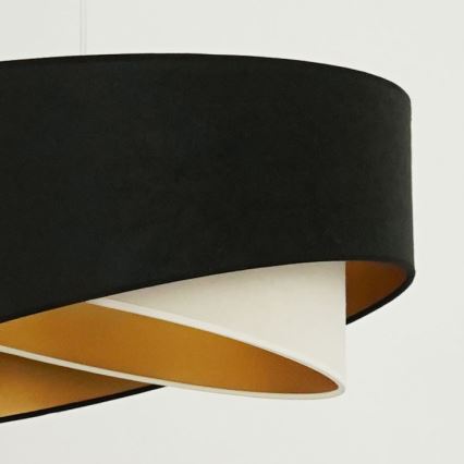 Brilagi - LED Lustra ar auklu LYRA 1xE27/15W/230V melna/krēmkrāsa/zelta