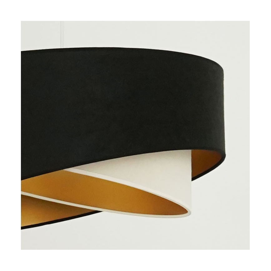 Brilagi - LED Lustra ar auklu LYRA 1xE27/15W/230V melna/krēmkrāsa/zelta